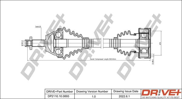 Dr!ve+ DP2110.10.0893 - Drive Shaft autospares.lv