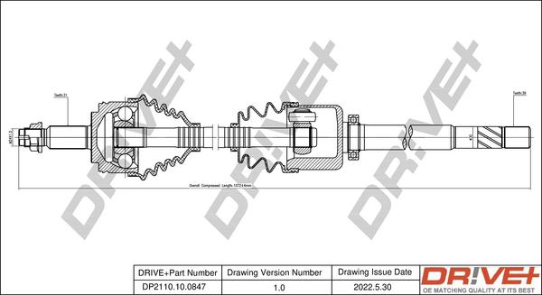 Dr!ve+ DP2110.10.0847 - Drive Shaft autospares.lv