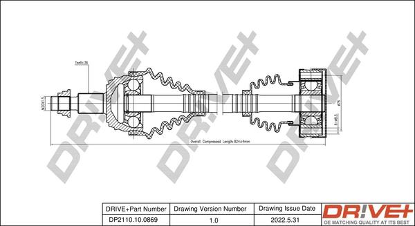 Dr!ve+ DP2110.10.0869 - Drive Shaft autospares.lv