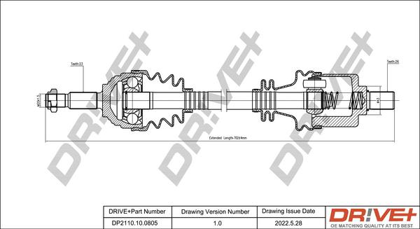 Dr!ve+ DP2110.10.0805 - Drive Shaft autospares.lv