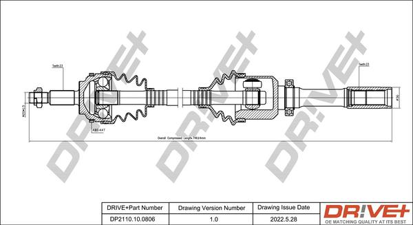 Dr!ve+ DP2110.10.0806 - Drive Shaft autospares.lv