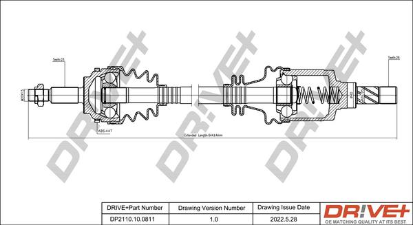 Dr!ve+ DP2110.10.0811 - Drive Shaft autospares.lv