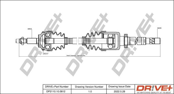 Dr!ve+ DP2110.10.0812 - Drive Shaft autospares.lv