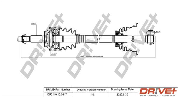 Dr!ve+ DP2110.10.0817 - Drive Shaft autospares.lv