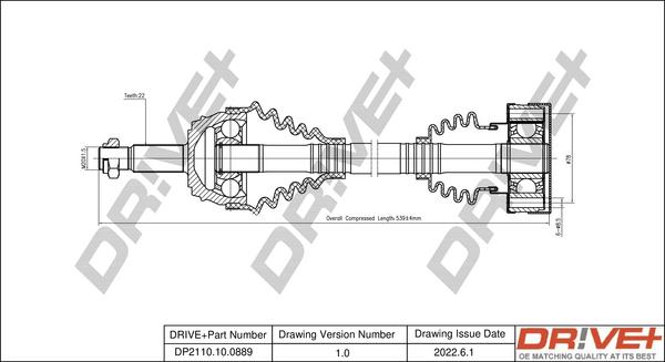 Dr!ve+ DP2110.10.0889 - Drive Shaft autospares.lv