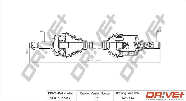 Dr!ve+ DP2110.10.0835 - Drive Shaft autospares.lv