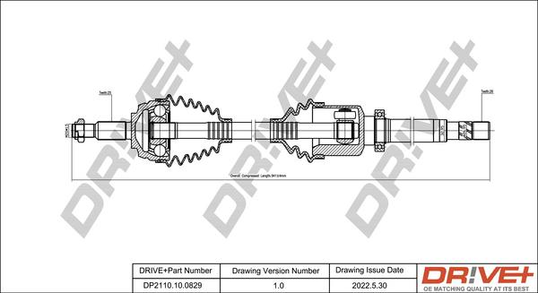 Dr!ve+ DP2110.10.0829 - Drive Shaft autospares.lv