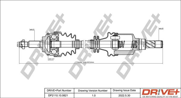 Dr!ve+ DP2110.10.0821 - Drive Shaft autospares.lv