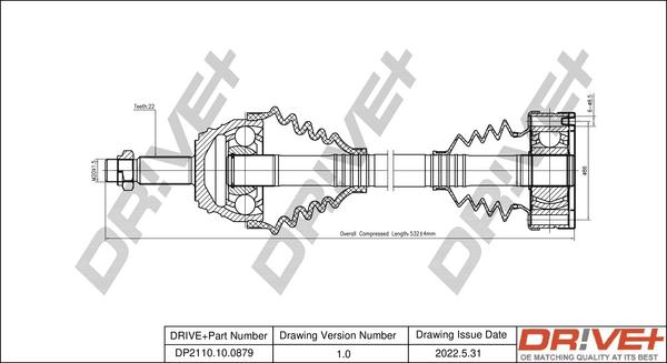 Dr!ve+ DP2110.10.0879 - Drive Shaft autospares.lv