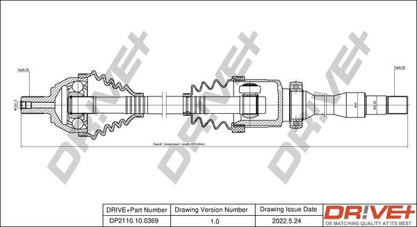 Dr!ve+ DP2110.10.0369 - Drive Shaft autospares.lv