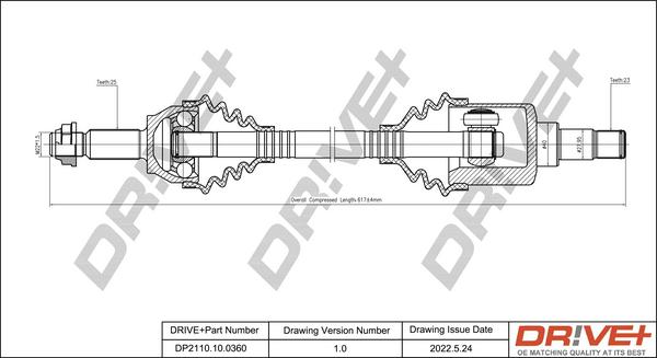 Dr!ve+ DP2110.10.0360 - Drive Shaft autospares.lv