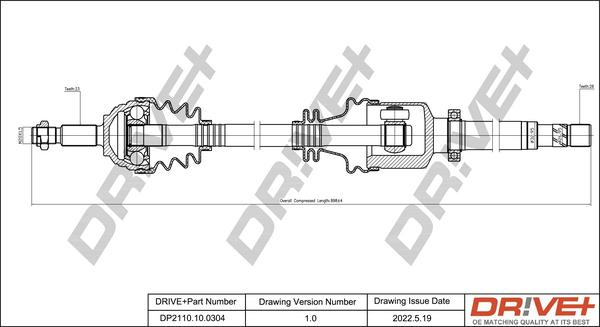 Dr!ve+ DP2110.10.0304 - Drive Shaft autospares.lv