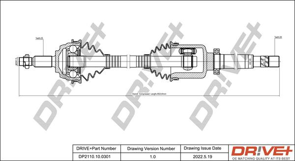 Dr!ve+ DP2110.10.0301 - Drive Shaft autospares.lv