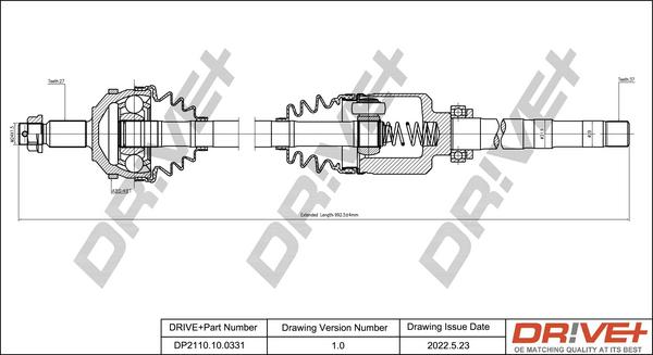 Dr!ve+ DP2110.10.0331 - Drive Shaft autospares.lv