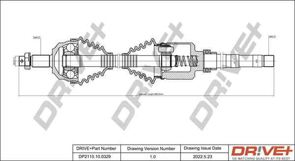 Dr!ve+ DP2110.10.0329 - Drive Shaft autospares.lv