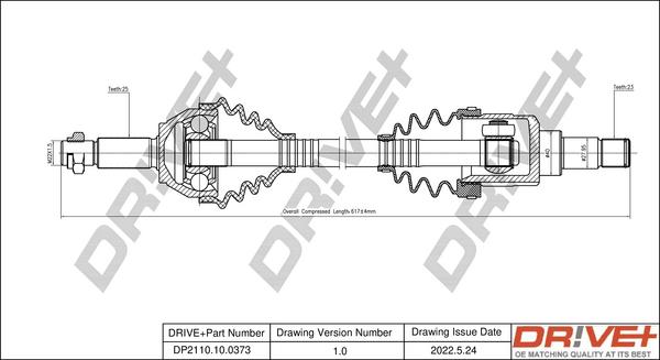 Dr!ve+ DP2110.10.0373 - Drive Shaft autospares.lv