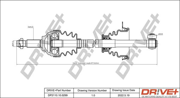 Dr!ve+ DP2110.10.0299 - Drive Shaft autospares.lv