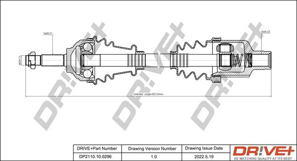 Dr!ve+ DP2110.10.0296 - Drive Shaft autospares.lv