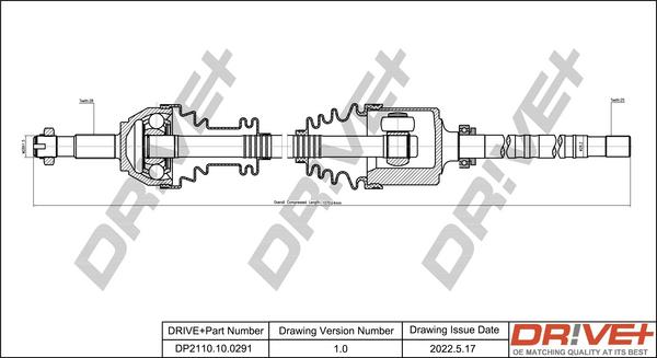 Dr!ve+ DP2110.10.0291 - Drive Shaft autospares.lv