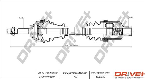 Dr!ve+ DP2110.10.0297 - Drive Shaft autospares.lv
