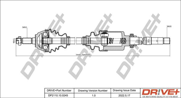 Dr!ve+ DP2110.10.0245 - Drive Shaft autospares.lv