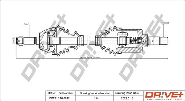 Dr!ve+ DP2110.10.0246 - Drive Shaft autospares.lv