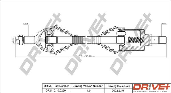 Dr!ve+ DP2110.10.0259 - Drive Shaft autospares.lv