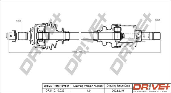 Dr!ve+ DP2110.10.0251 - Drive Shaft autospares.lv