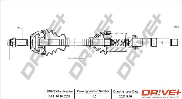 Dr!ve+ DP2110.10.0258 - Drive Shaft autospares.lv