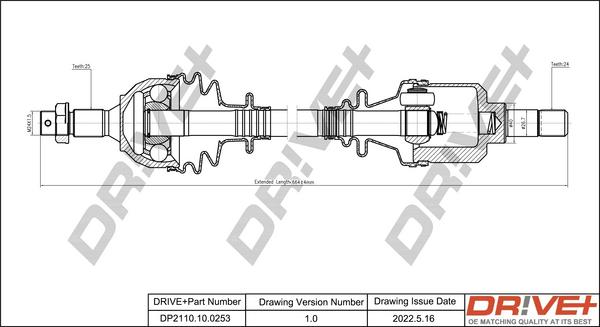 Dr!ve+ DP2110.10.0253 - Drive Shaft autospares.lv