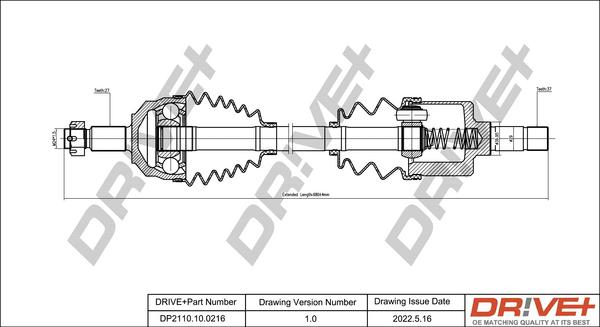 Dr!ve+ DP2110.10.0216 - Drive Shaft autospares.lv