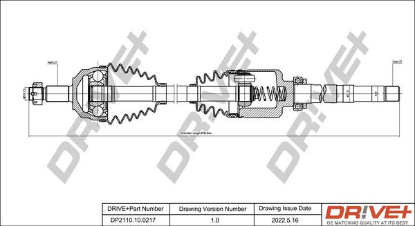 Dr!ve+ DP2110.10.0217 - Drive Shaft autospares.lv