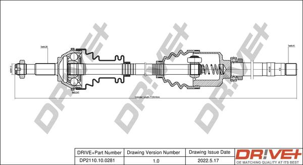 Dr!ve+ DP2110.10.0281 - Drive Shaft autospares.lv