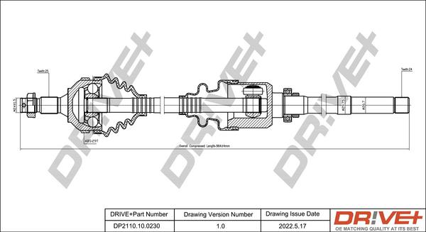 Dr!ve+ DP2110.10.0230 - Drive Shaft autospares.lv