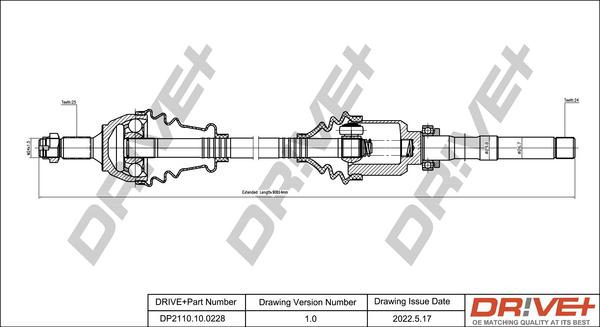 Dr!ve+ DP2110.10.0228 - Drive Shaft autospares.lv