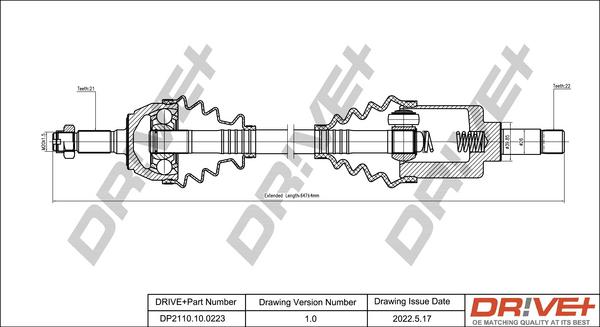 Dr!ve+ DP2110.10.0223 - Drive Shaft autospares.lv