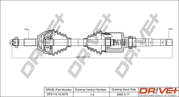 Dr!ve+ DP2110.10.0275 - Drive Shaft autospares.lv