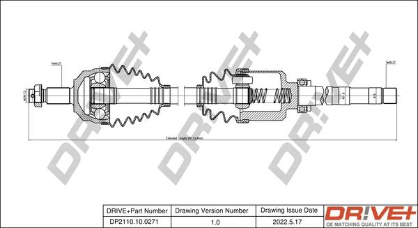 Dr!ve+ DP2110.10.0271 - Drive Shaft autospares.lv