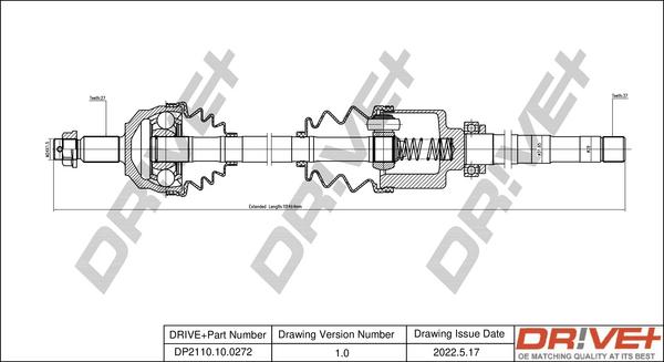 Dr!ve+ DP2110.10.0272 - Drive Shaft autospares.lv