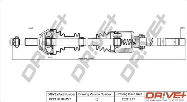 Dr!ve+ DP2110.10.0277 - Drive Shaft autospares.lv