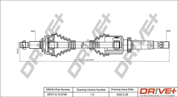 Dr!ve+ DP2110.10.0799 - Drive Shaft autospares.lv