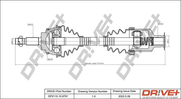 Dr!ve+ DP2110.10.0791 - Drive Shaft autospares.lv