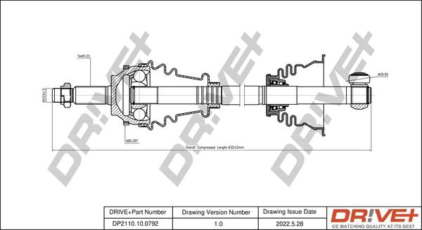 Dr!ve+ DP2110.10.0792 - Drive Shaft autospares.lv