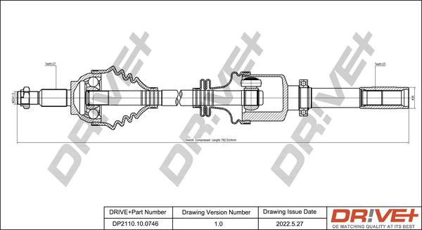 Dr!ve+ DP2110.10.0746 - Drive Shaft autospares.lv