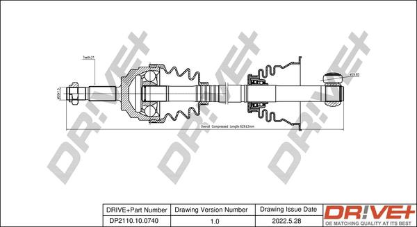 Dr!ve+ DP2110.10.0740 - Drive Shaft autospares.lv