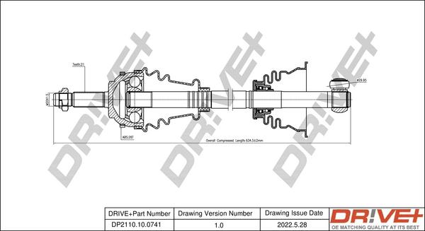 Dr!ve+ DP2110.10.0741 - Drive Shaft autospares.lv