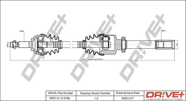 Dr!ve+ DP2110.10.0758 - Drive Shaft autospares.lv