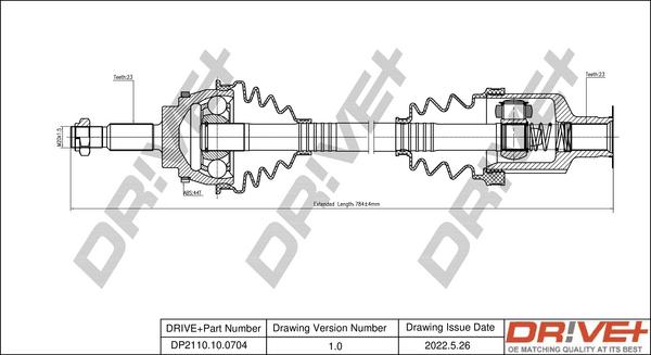 Dr!ve+ DP2110.10.0704 - Drive Shaft autospares.lv