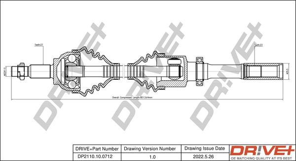 Dr!ve+ DP2110.10.0712 - Drive Shaft autospares.lv