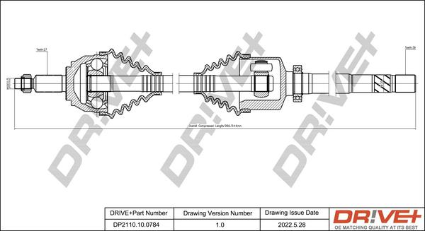 Dr!ve+ DP2110.10.0784 - Drive Shaft autospares.lv